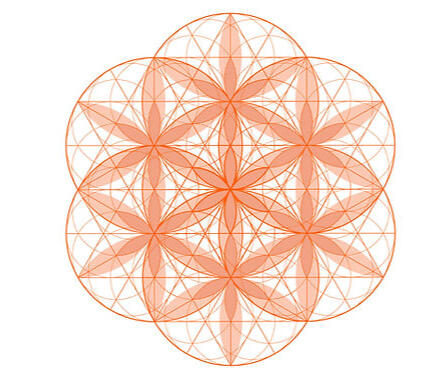 AMAZI Sacred Tea Bottles with Flower of Life Design Two AMAZI glass tea bottles with Flower of Life engraving on blue bench, filled with fresh herbs and lemon water, surrounded by ritual tools including wooden spoon and sacred geometry cards